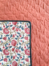 Floral and linen quilt